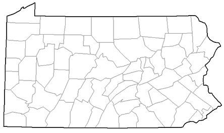 Image showing a county map of Pennsylvania