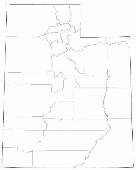 County outlines for UTAH