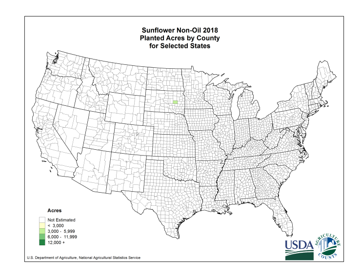 Sunflowers: Planted Acreage by County