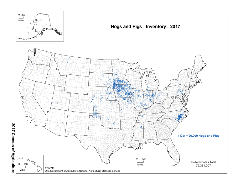 Map of Hogs and Pigs - Inventory: 2017