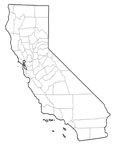 Image showing a county map of California