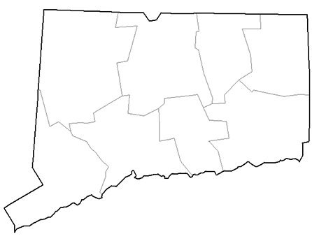 Image showing a county map of Connecticut