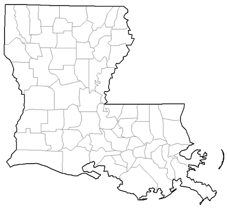 Image showing a county map of Louisiana