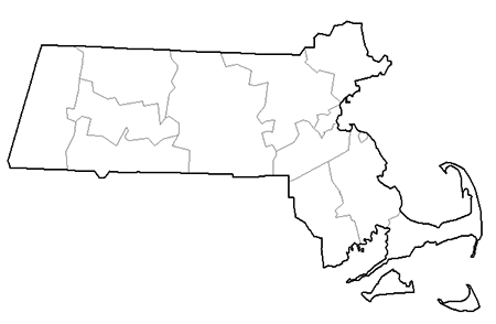Image showing a county map of Massachusetts