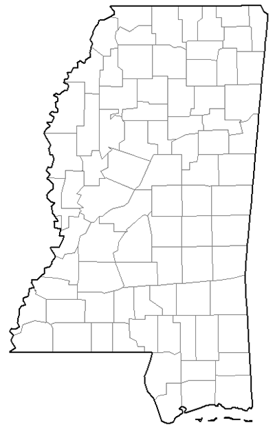 Image showing a county map of Mississippi