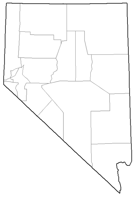 Image showing a county map of Nevada