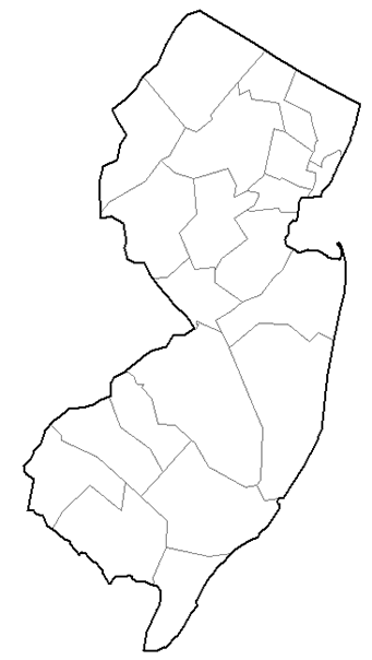 Image showing a county map of New Jersey