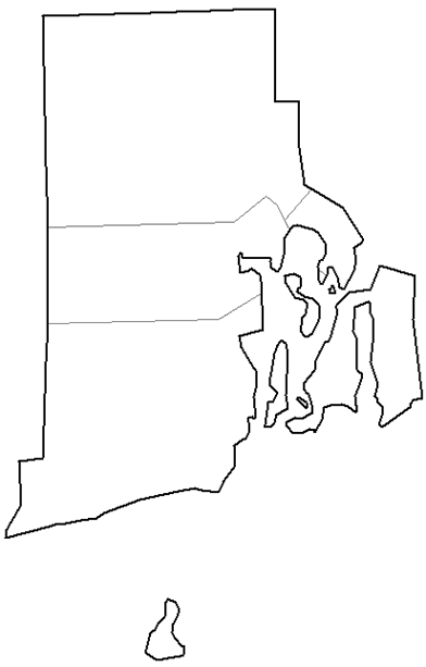 Image showing a county map of Rhode Island