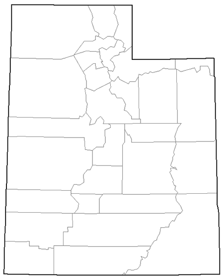 Image showing a county map of Utah