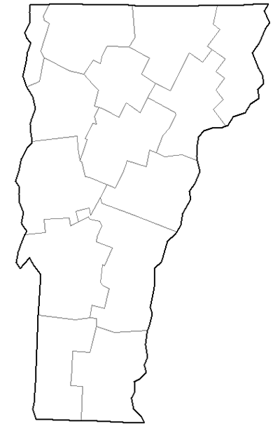 Image showing a county map of Vermont
