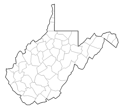 Image showing a county map of West Virginia