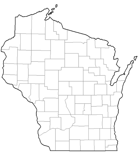 Image showing a county map of Wisconsin