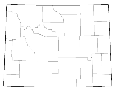 Image showing a county map of Wyoming