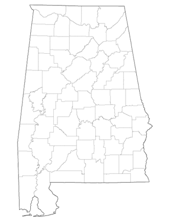 County outlines for ALABAMA