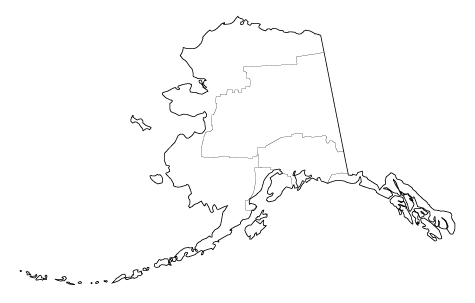 County outlines for ALASKA