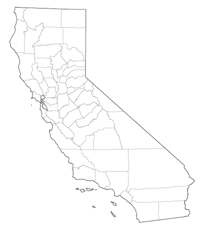 County outlines for CALIFORNIA