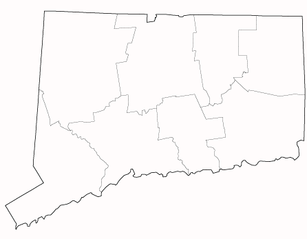 County outlines for CONNECTICUT