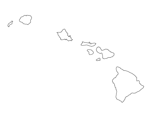 County outlines for HAWAII