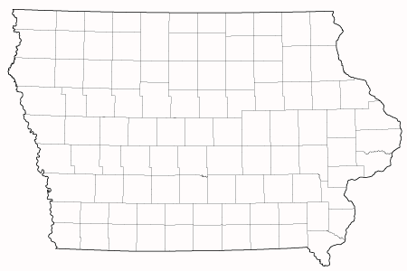 County outlines for IOWA