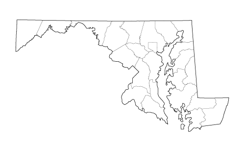 County outlines for MARYLAND