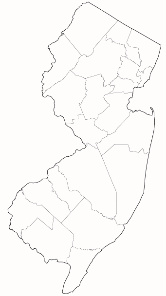 County outlines for NEW JERSEY