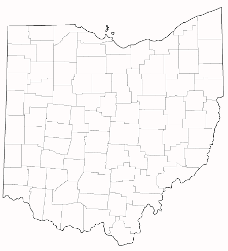 County outlines for OHIO