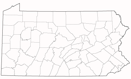 County outlines for PENNSYLVANIA