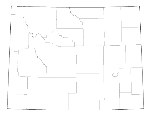 County outlines for WYOMING