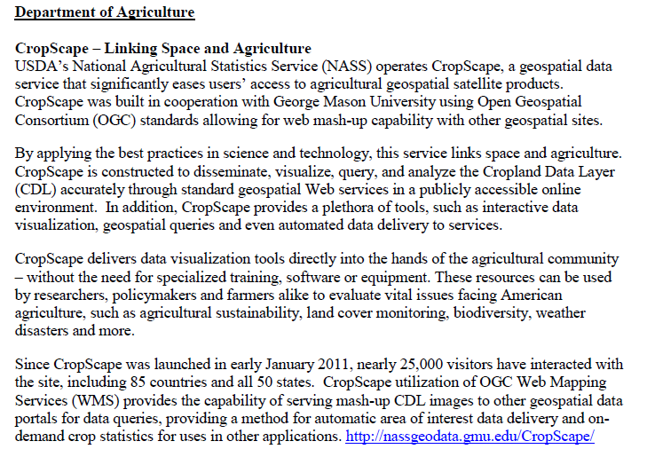 Usda National Agricultural Statistics Service Research And - office of management and budget march 7 2012 report to congress on the implementation of the e government act of 2002 and