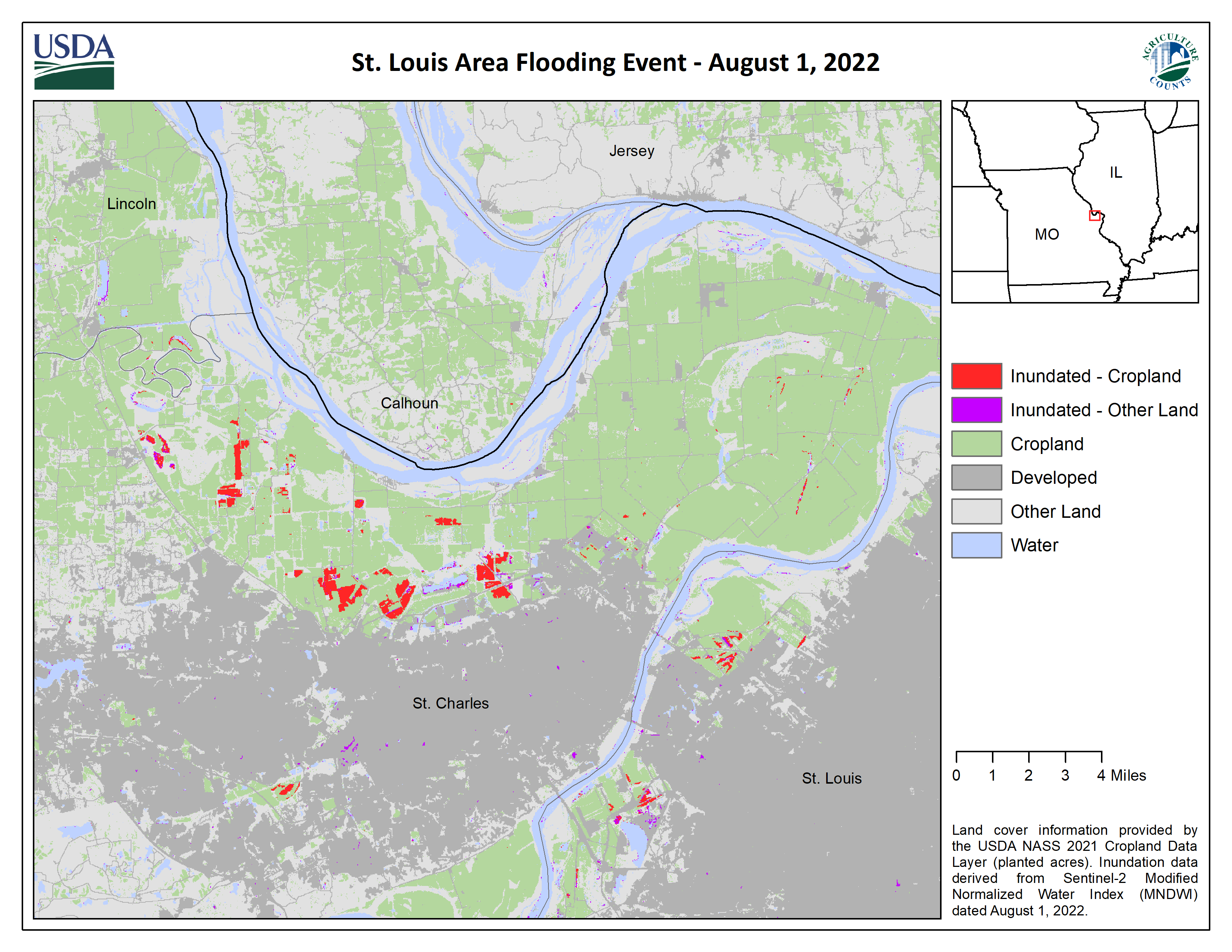 Map of St. Louis Area Flooding