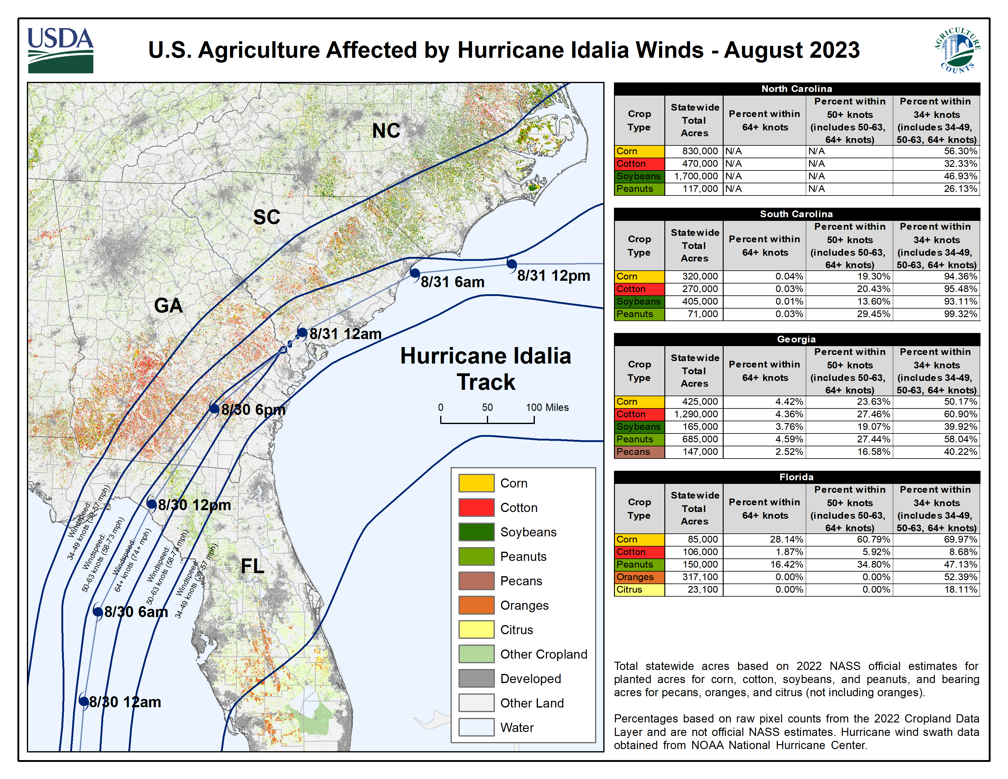 Map of Hurricane Idalia (September 2023)