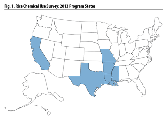 Figure 1 - Rice Chemical User Survey: 2013 Program States