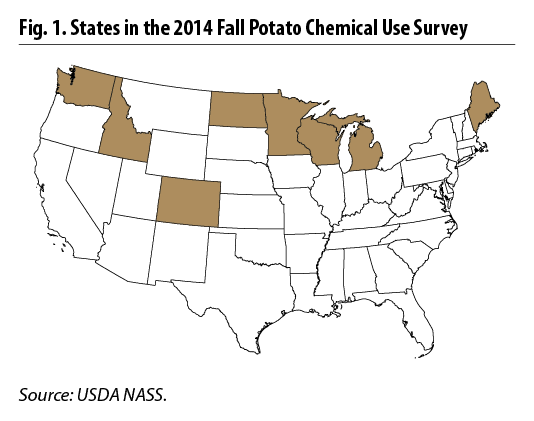 Fig. 1. States in the 2014 Fall Potato Chemical Use Survey